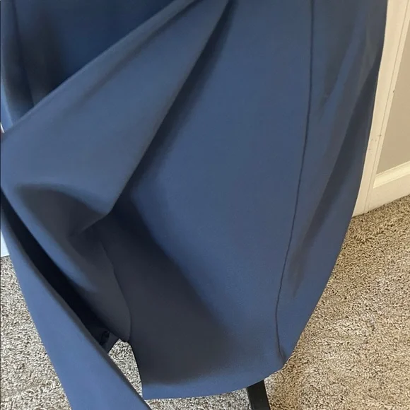 White House Black Market Navy Midi Dress with Gold Buttons - Picture 5 of 6